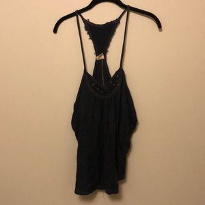 Open back dark navy free people top